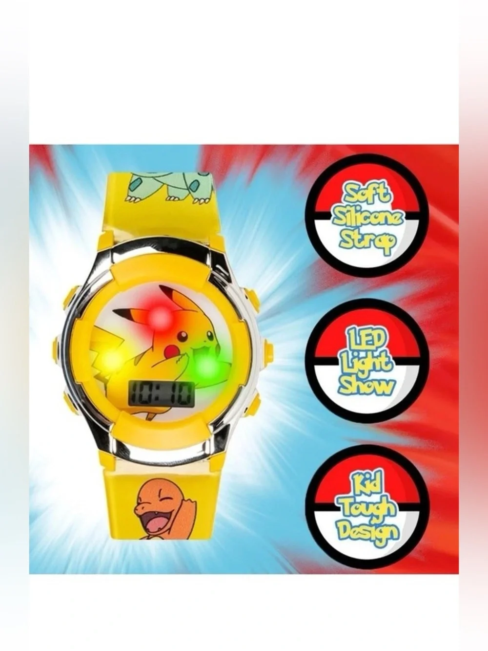 Kids Pokemon Digital LCD Quartz Watch for Boys, Girls, and Adults All Ages. NWT